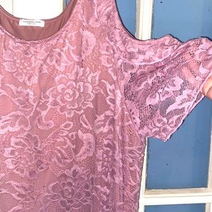 Chic Soul lace cold shoulder dress lilac  size 2x
